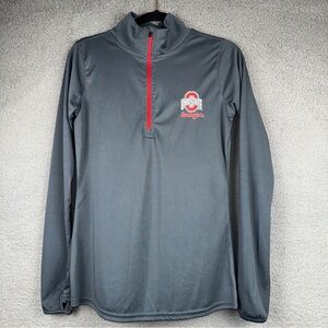 Scarlet & Gray Top Womens Medium Gray The Ohio State Pullover with Thumbhole